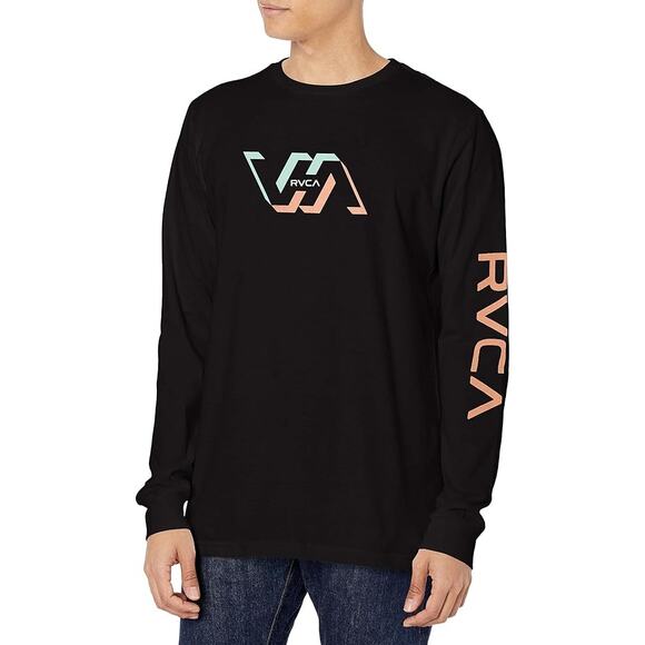 RVCA Men's Facets Long Sleeve T-Shirt Size M In Black - Picture 2 of 14